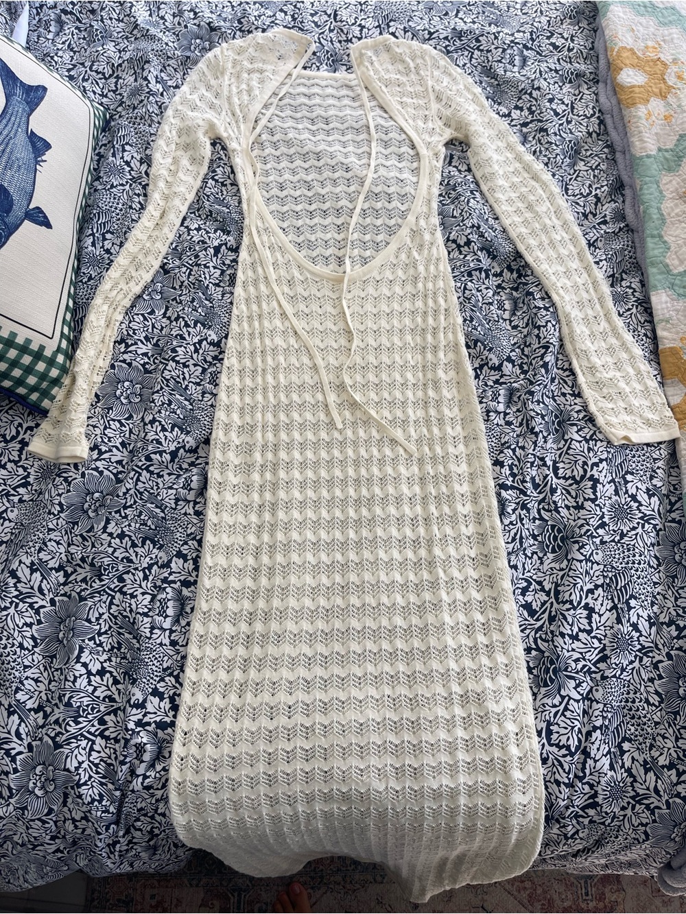 Peppermayo Ivory Knit Long Sleeve Maxi Dress - Picture 2 of 3